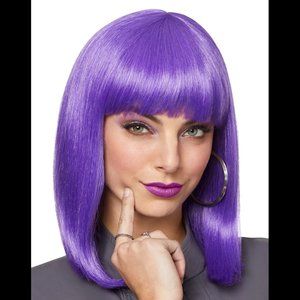 Halloween Spirit Purple Pageboy Adult Wig